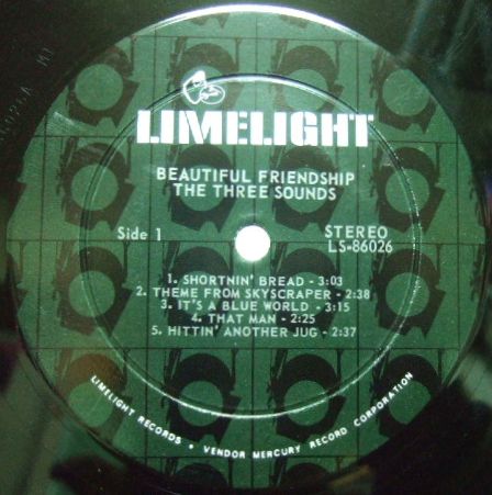 ３枚で送料無料【米Limelight】The 3 Three Sounds/Beautiful Friendship_画像2