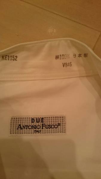 DUE ANTONIO FUSCO ワイシャツ 長袖 Ｌ 希少 日本製 綿100 １日使用 中古_画像3