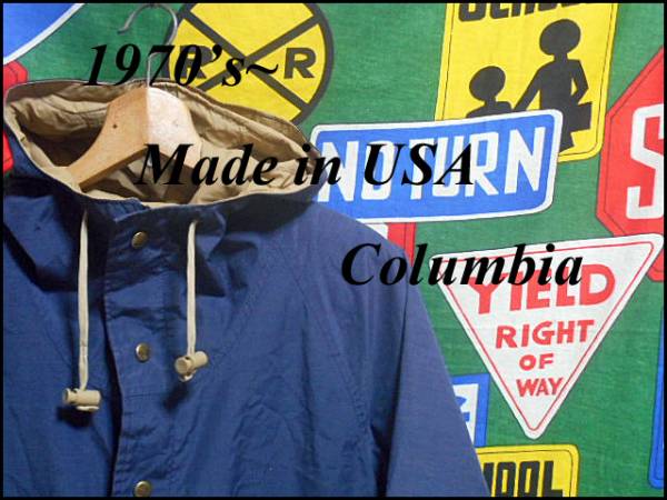 ★希少サイズ★USA製アメリカ製ビンテージショート丈マウンテンパーカColumbiaコロンビア70s70年代ネイビー紺色OLDタグ初期タグX-Small_《 1970s Columbia 》