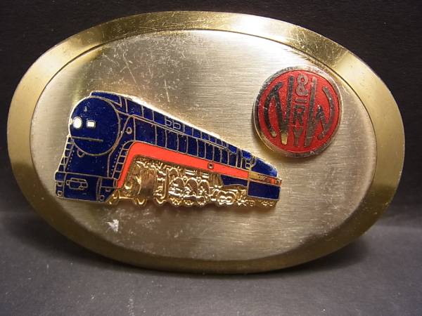 ビンテージUSA70sアメリカN&Wノーフォーク・アンド・ウェスタン鉄道バックル☆インディアンカントリーカリフォルニアウェスタン古着SL_画像1