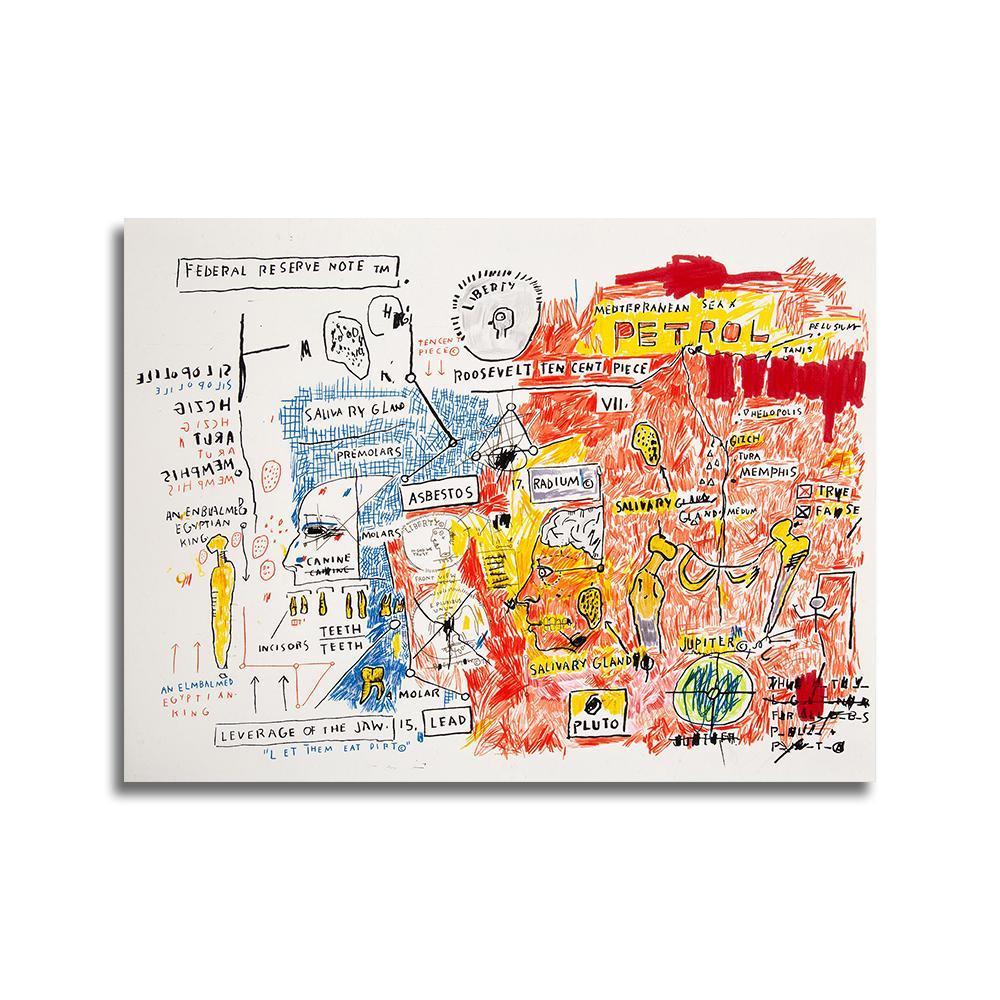 バスキア Basquiat ポスター ボード パネル フレーム 75x50cm 海外 