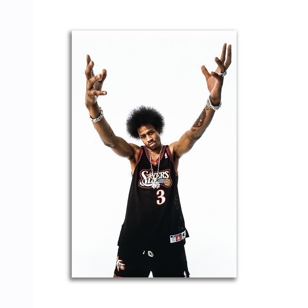 流行に  NBA 76ers シクサーズ 75x50cm フレーム パネル ボード ポスター アイバーソン アレン 写真 7 Iverson フォト 絵 グッズ 海外 雑貨 アート その他