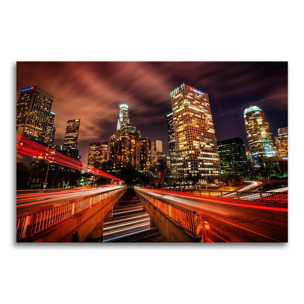 ロサンゼルス アメリカ ポスター ボード パネル フレーム 75x50cm ロス LA グッズ 夜景 景色 風景 絵 写真 フォト アート ハリウッド 1