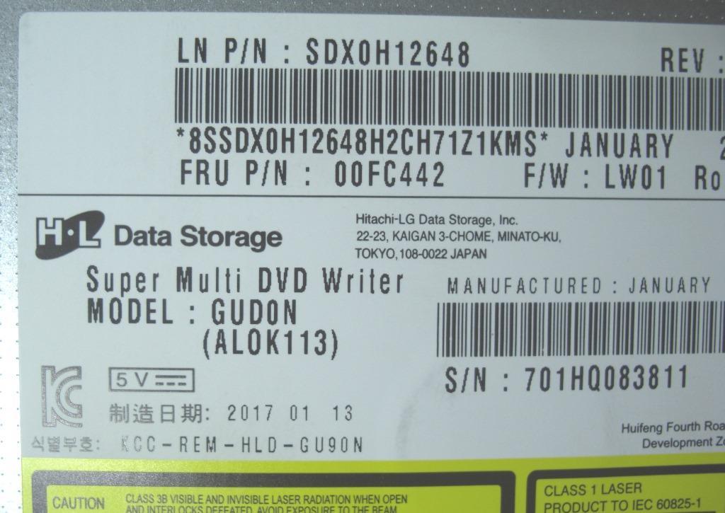 【即決・送料無料】スリム ＤＶＤ スーパーマルチ ドライブ GUD0N 9.5mm NEC ML-T MK28EL-T 取り外し 【動作品】