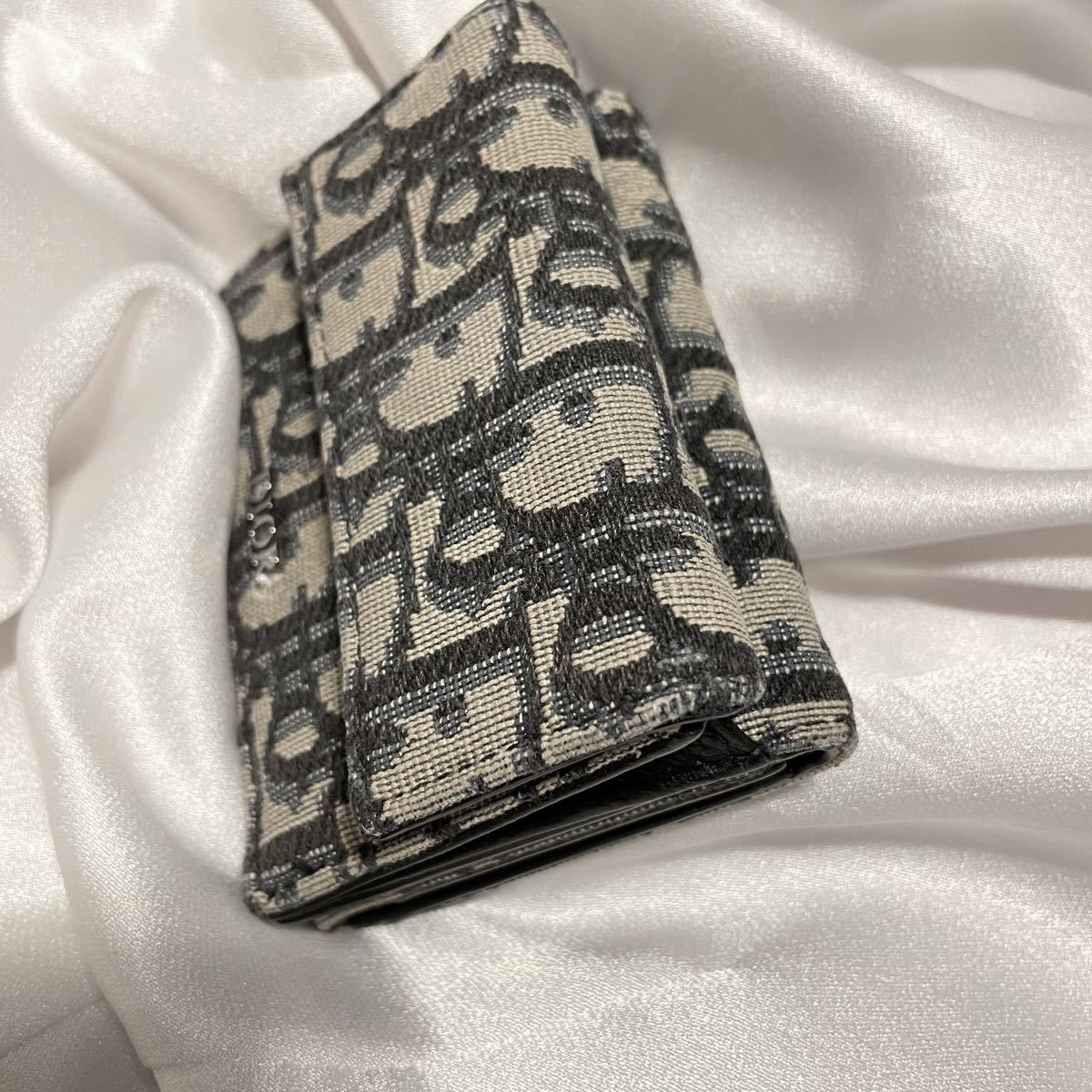 Dior ディオール 三つ折財布 コンパクト ウォレット オブリーク ジャカード 財布 メンズ レディース