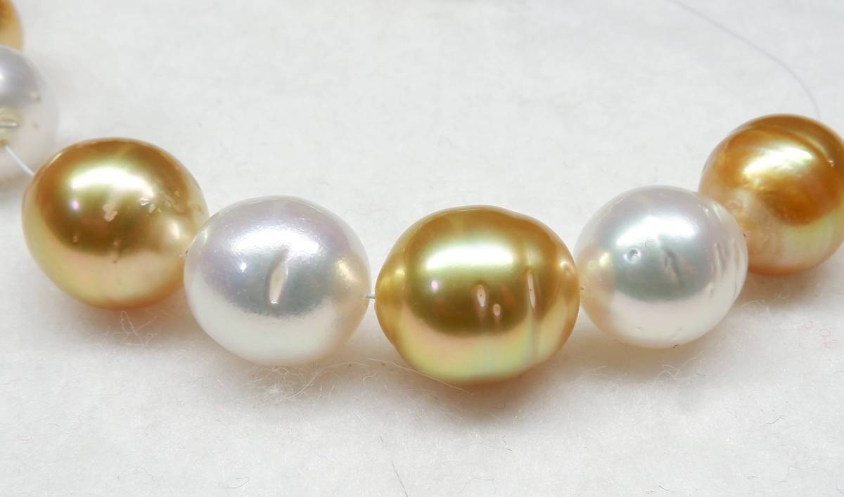新作国産南洋白蝶真珠の2色ネックレス♪／SV 白蝶（しろちょう）真珠