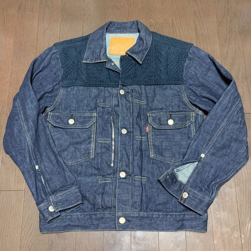 Levi's Fenom デニムジャケット ニット ネイビー M リーバイス