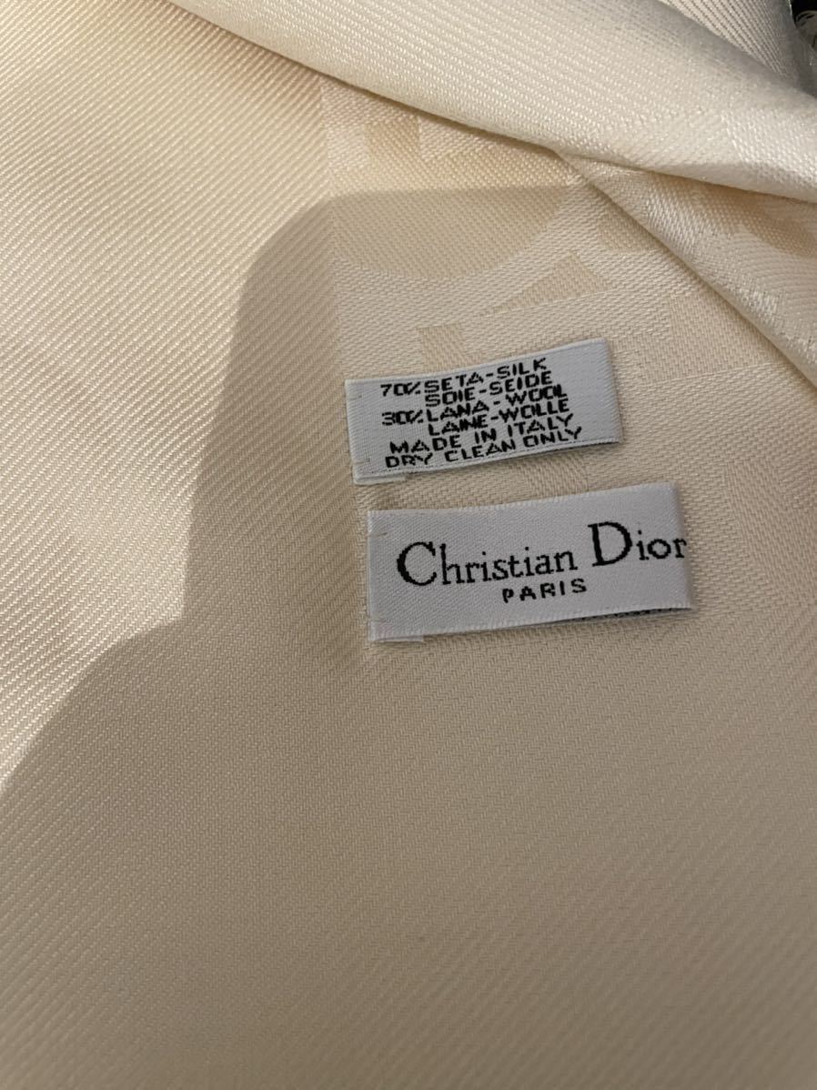 【新品/Christian Dior/ブラック】クリスチャン ディオール オブリーク ストール 大判 シルク ウール トロッター イタリア製