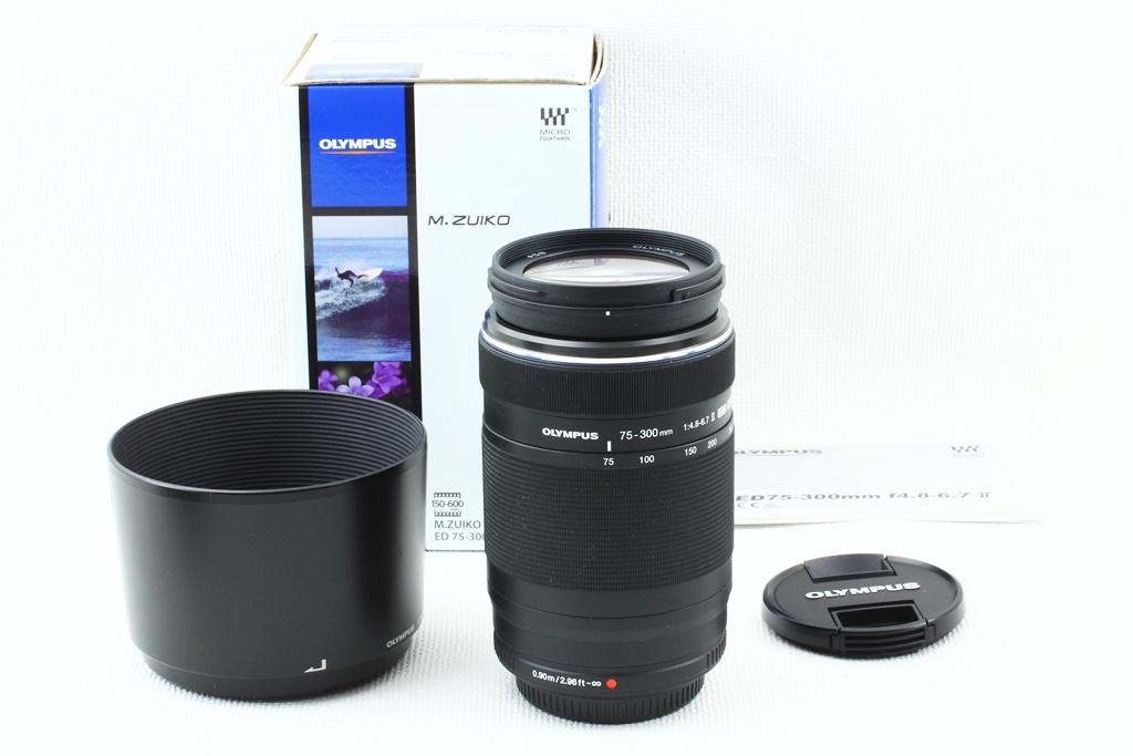 格安販売の 極上品◇OLYMPUS Ⅱ◇望遠ズームレンズ/a-7176 F4.8-6.7 75 スペシャルショップ OLYMPUS M フード付き II F4.8-6.7 75-300mm ED その他