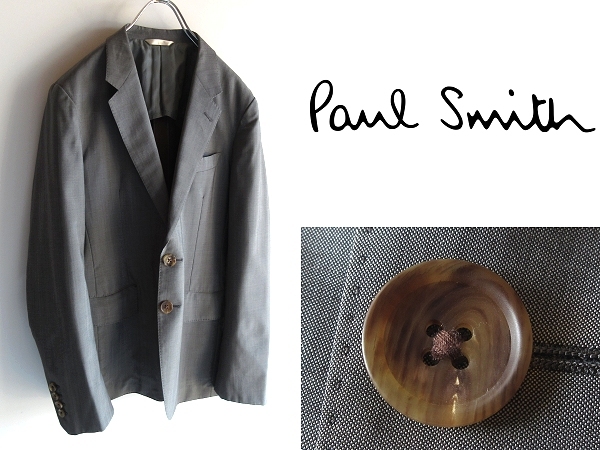 最高級ライン Paul Smith COLLECTION ポールスミス コレクション ウールモヘヤ 2Bテーラードジャケット ブレザー M グレー 日本製 春夏_画像1