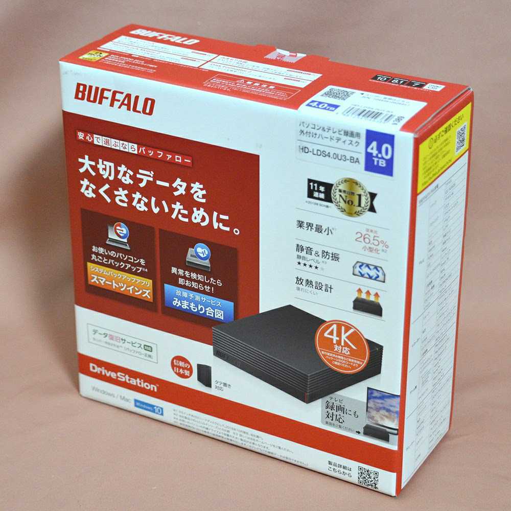 新品未使用未開封品 BUFFALO 4TB 外付けHDD HD-LD4.0U3-BA USB3.1 lp2m