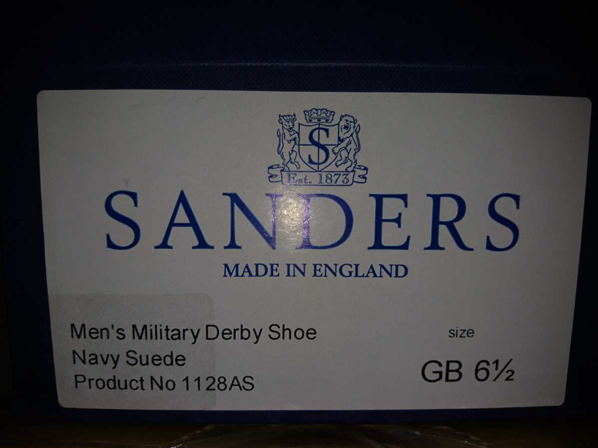  Sanders SANDERS military Dubey shoes navy suede UK6.5 unused 