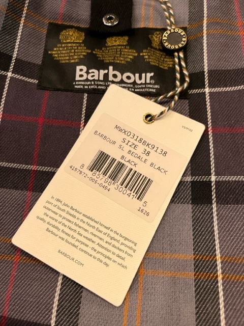 Barbour バブアー BEDALE BLACK SIZE 38 SL 新品 未使用 - 6