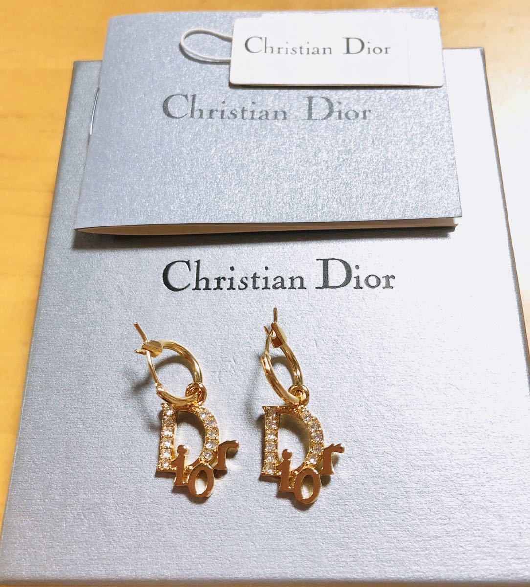 Christian Dior ディオール フープピアス ゴールド ロゴ | pvs.com.do