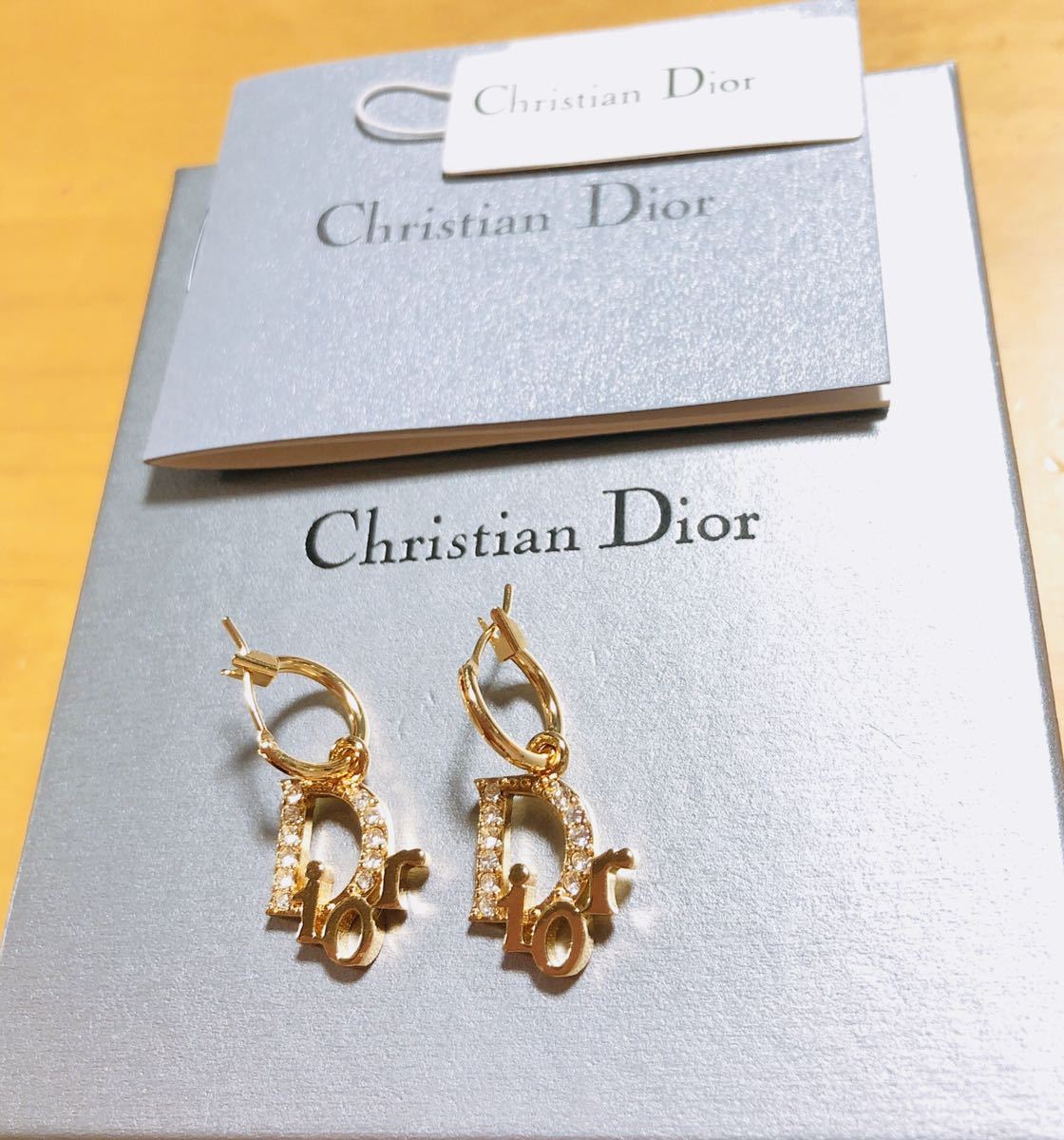 Christian Dior ディオール フープピアス ゴールド ロゴ(¥25,550