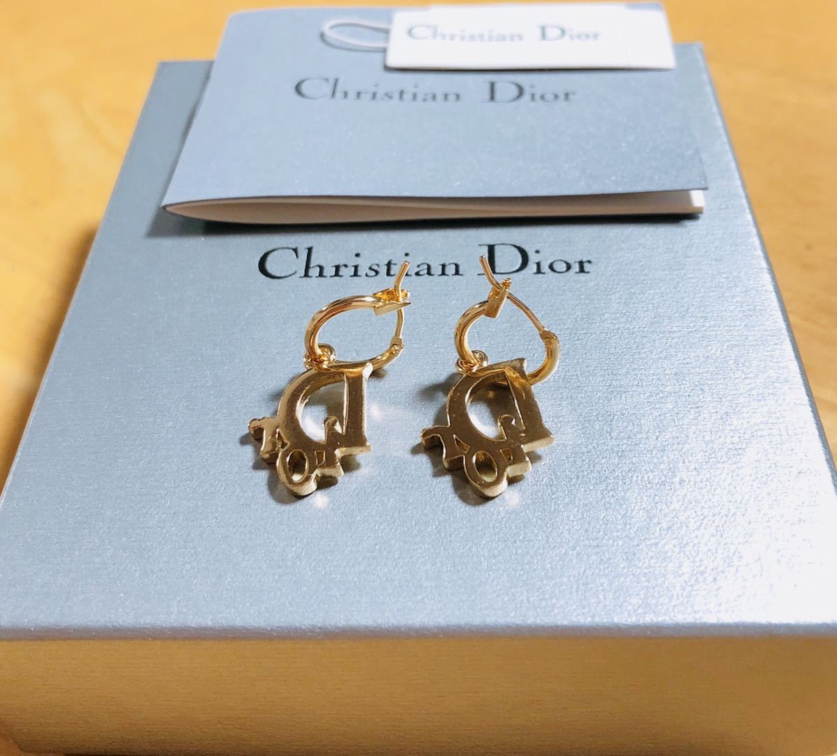 Christian Dior ディオール フープピアス ゴールド ロゴ www.danitex
