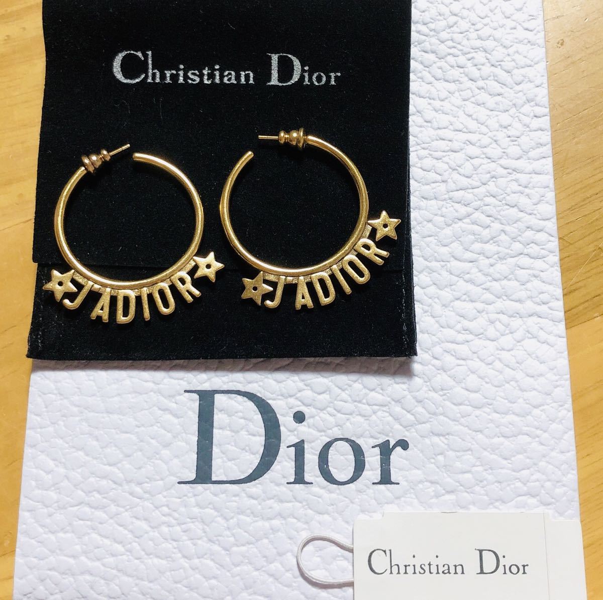 Christian Dior ディオール アンティーク フープピアス ゴールド 