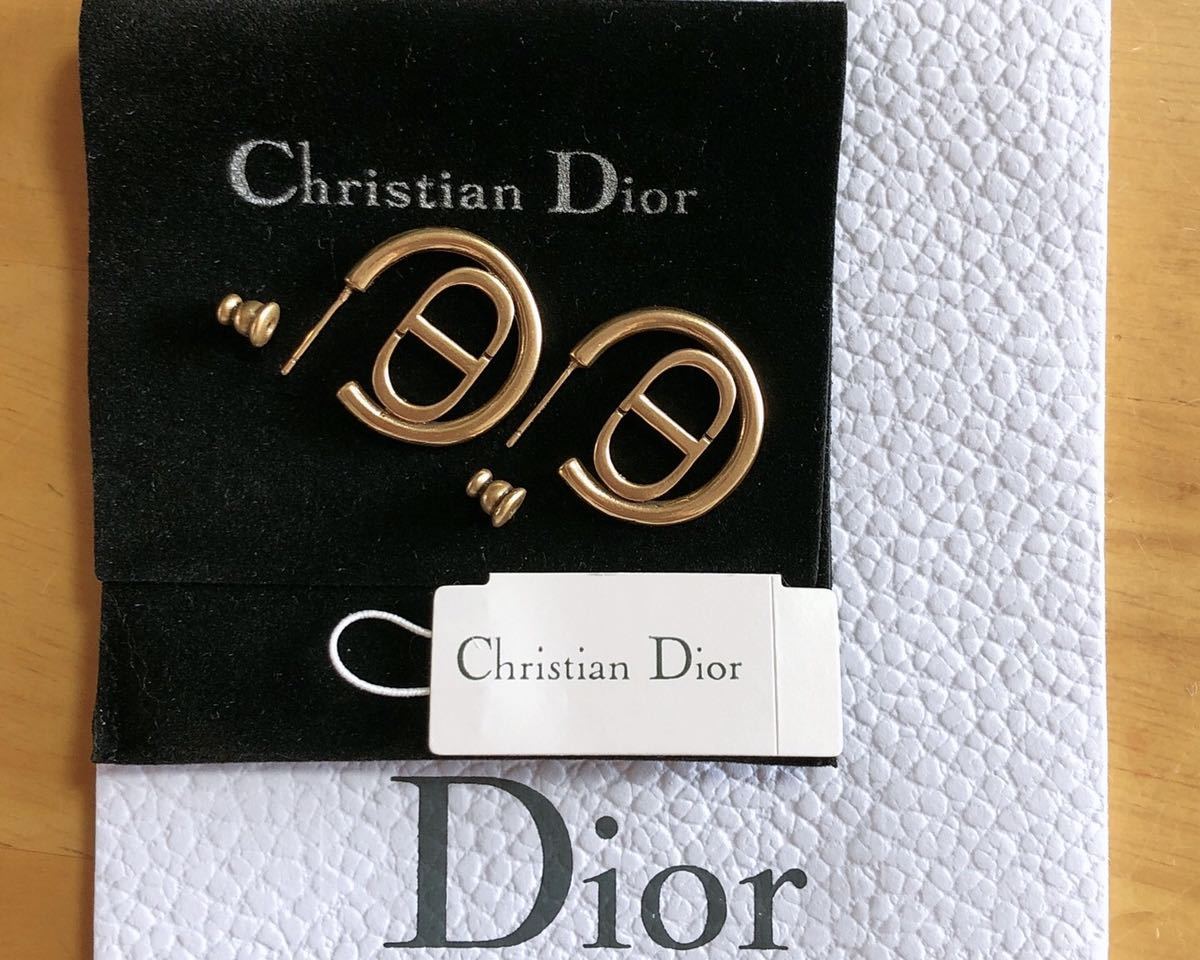 逆輸入アクセサリーChristian Dior ディオール ロゴ ゴールド フープ ピアス agenciajkr