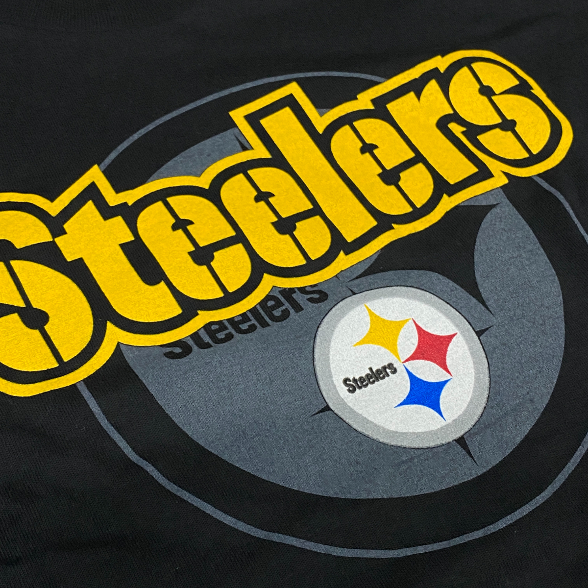 USA正規品 【L】 MAJESTIC USA マジェスティック NFL公式 STEELERS ピッツバーグ スティーラーズ 半袖 Tシャツ 黒 アメフト_画像3