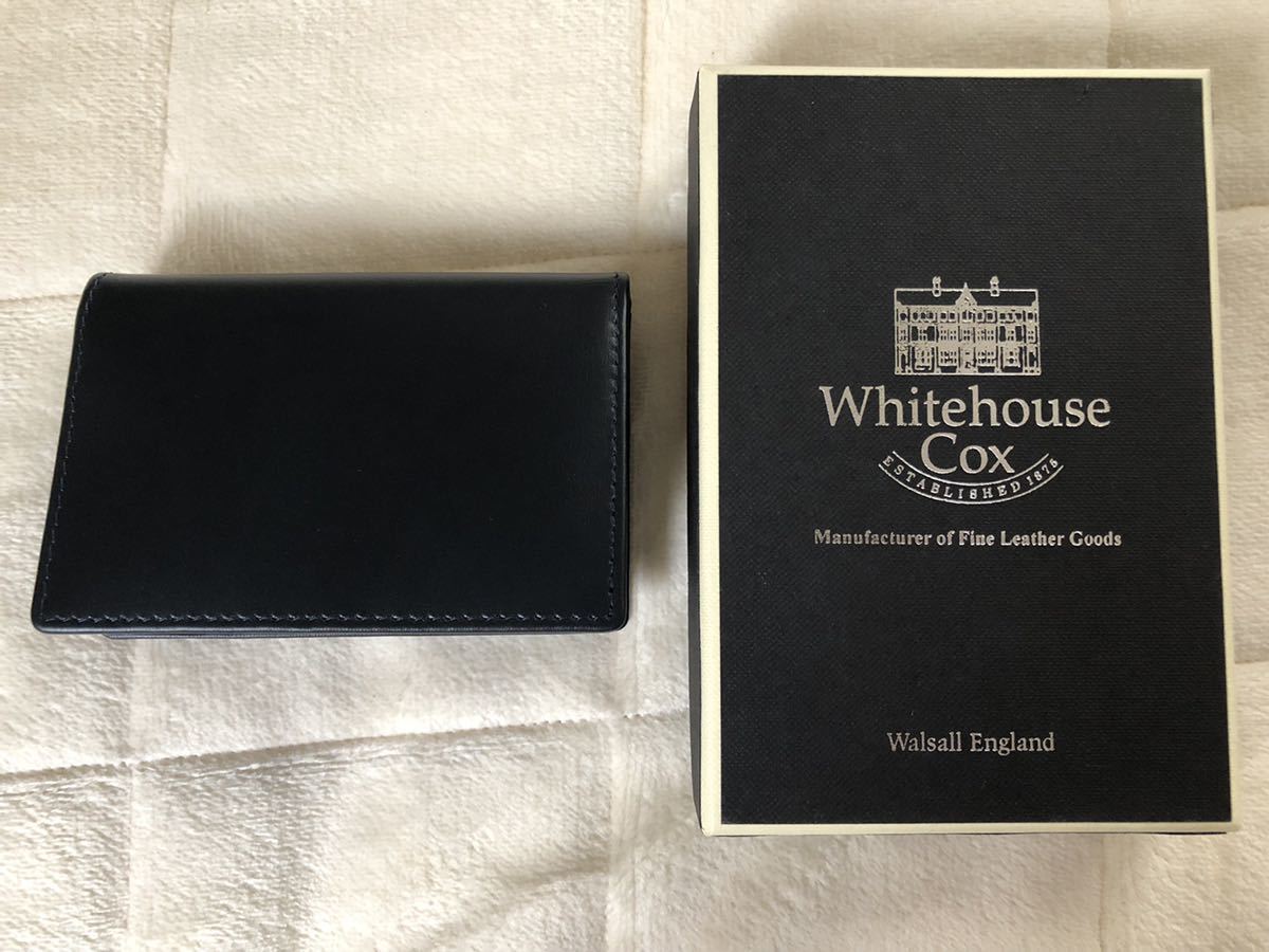 新品未使用 WHITEHOUSE COX ホワイトハウスコックス カードケース NAVY ネイビー ブライドルレザー