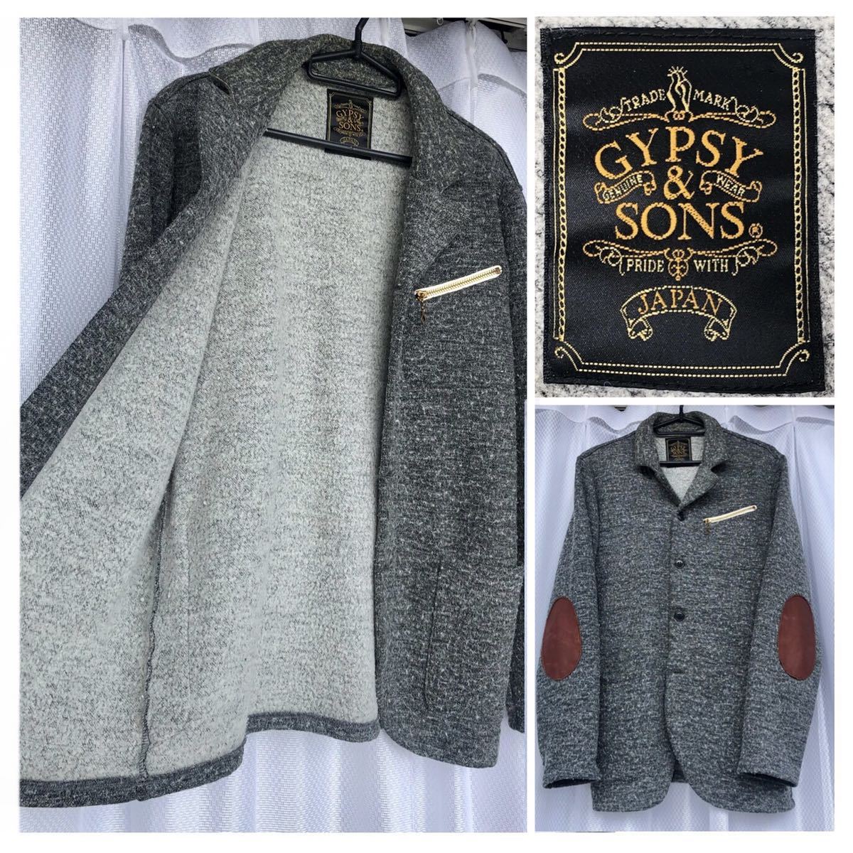 レザー エルボーパッチ付 GYPSY & SONS / ウール ジャケット L レザー エルボーパッチ付 GYPSY & SONS / ウール ジャケット L