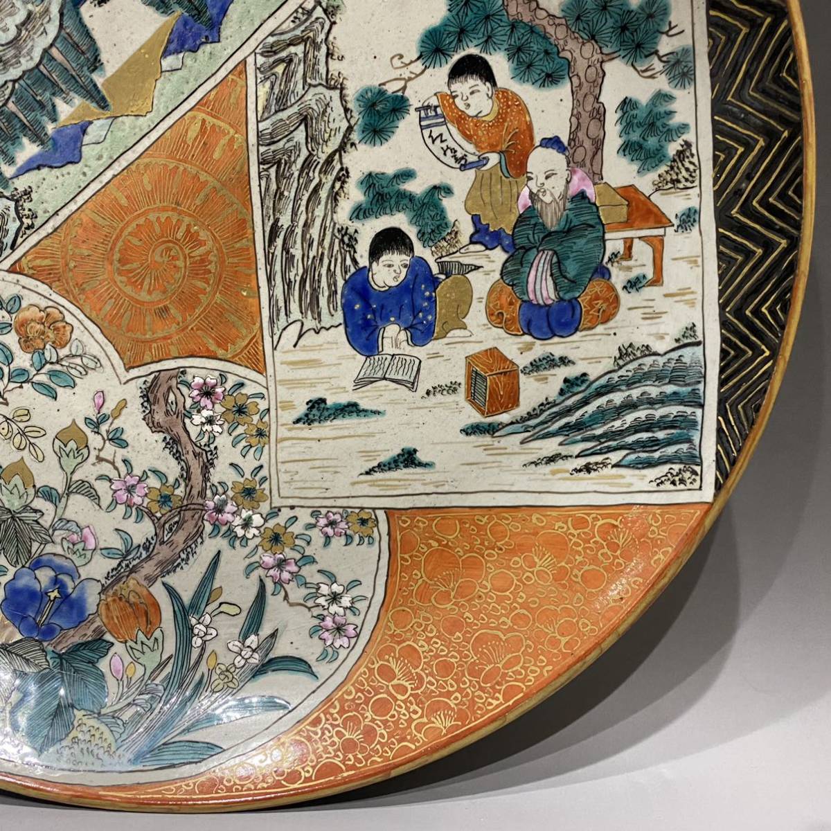 小野窯 赤絵唐人物(中国人)鉢 再興九谷 fairo.pk