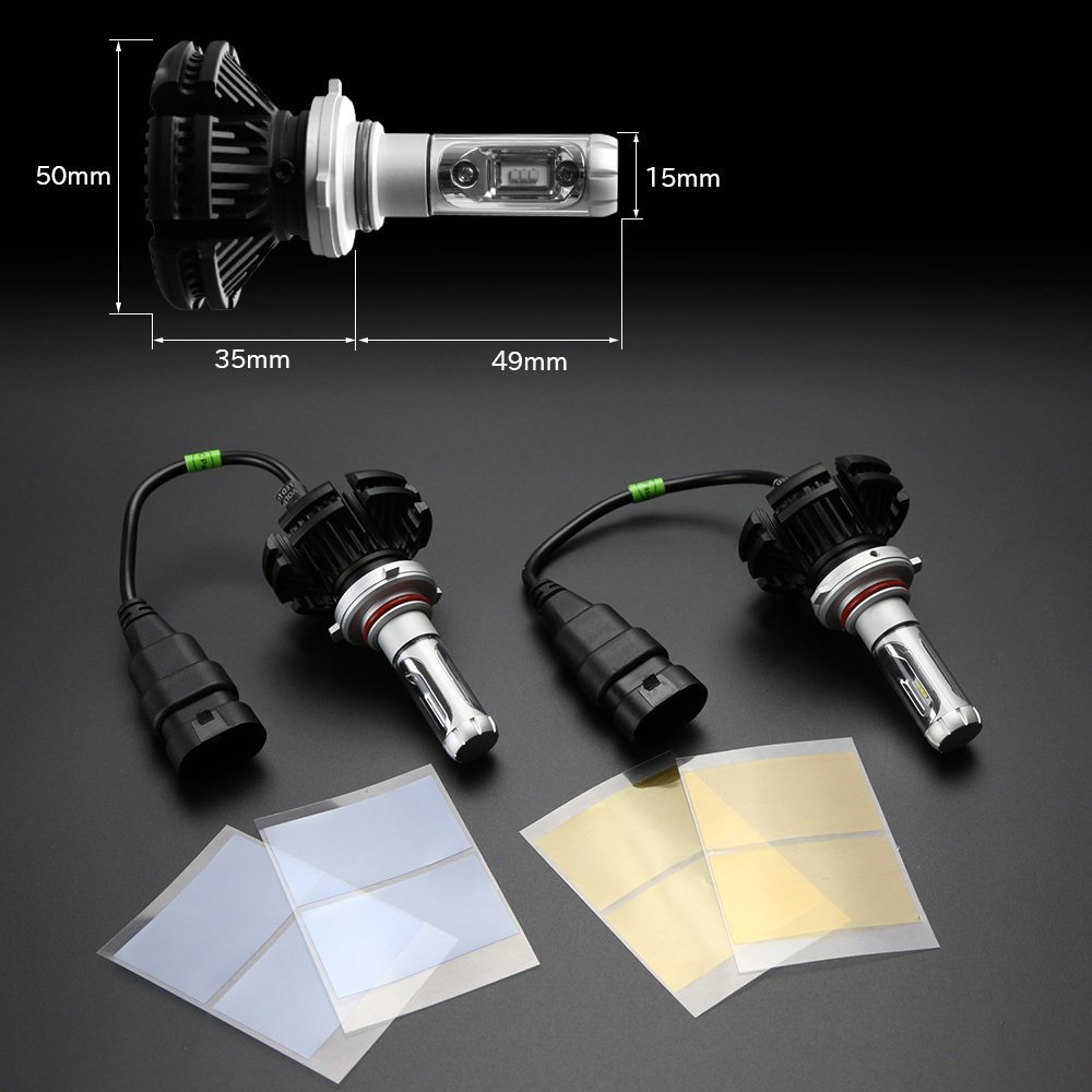 車検対応 LED ヘッドライト HB3 H10 兼用 ZESチップ 12V/24V対応 カラーチェンジフィルム付属 H-39_画像5