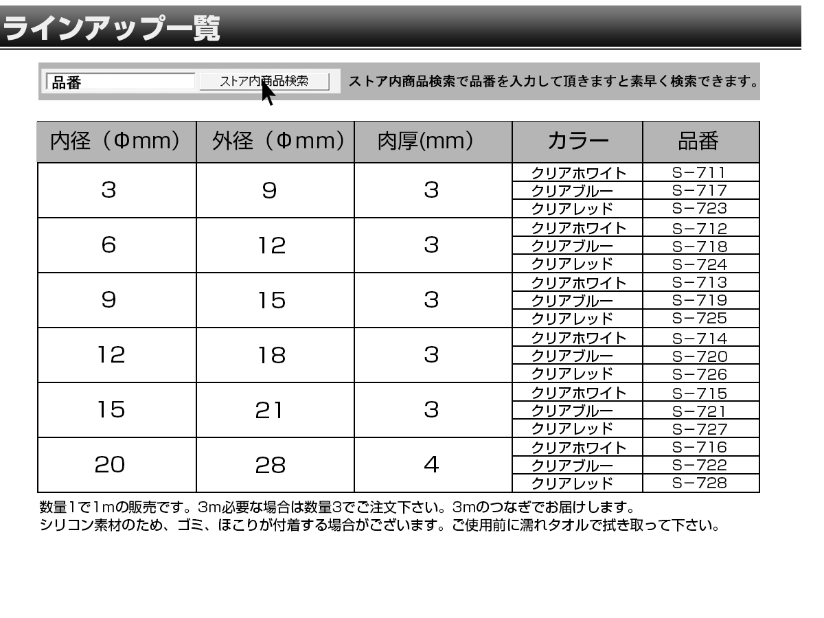 スケルトン シリコンチューブ クリア レッド 半透明 3Φ 内径3mm 外径9mm 1ｍ切り売り 耐熱 耐候 シリコンホース S-723_画像4