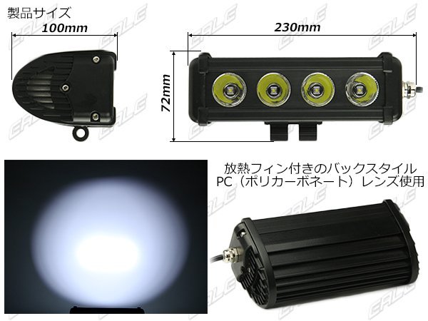 LED 作業灯 40W 3600lm ワークライト 高性能CREE製LED搭載 スポット 狭角 防水12V/24V兼用 P-335_画像2