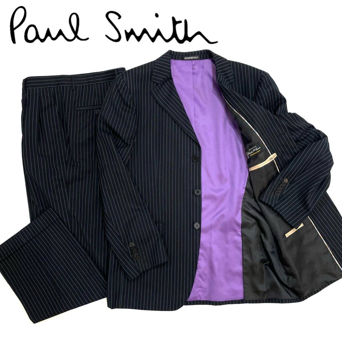 Paul Smith ポールスミス シングル ウール セットアップ スーツ 式典-