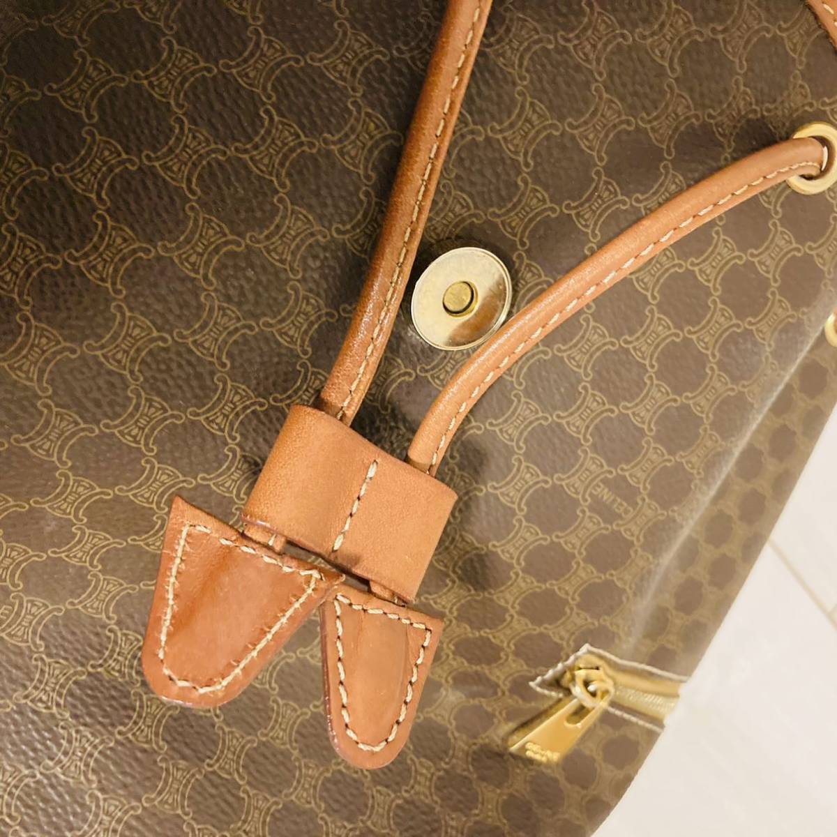 美品 CELINE セリーヌ マカダム柄 リュックサック ナップザック 美品 CELINE セリーヌ マカダム柄 リュックサック ナップザック