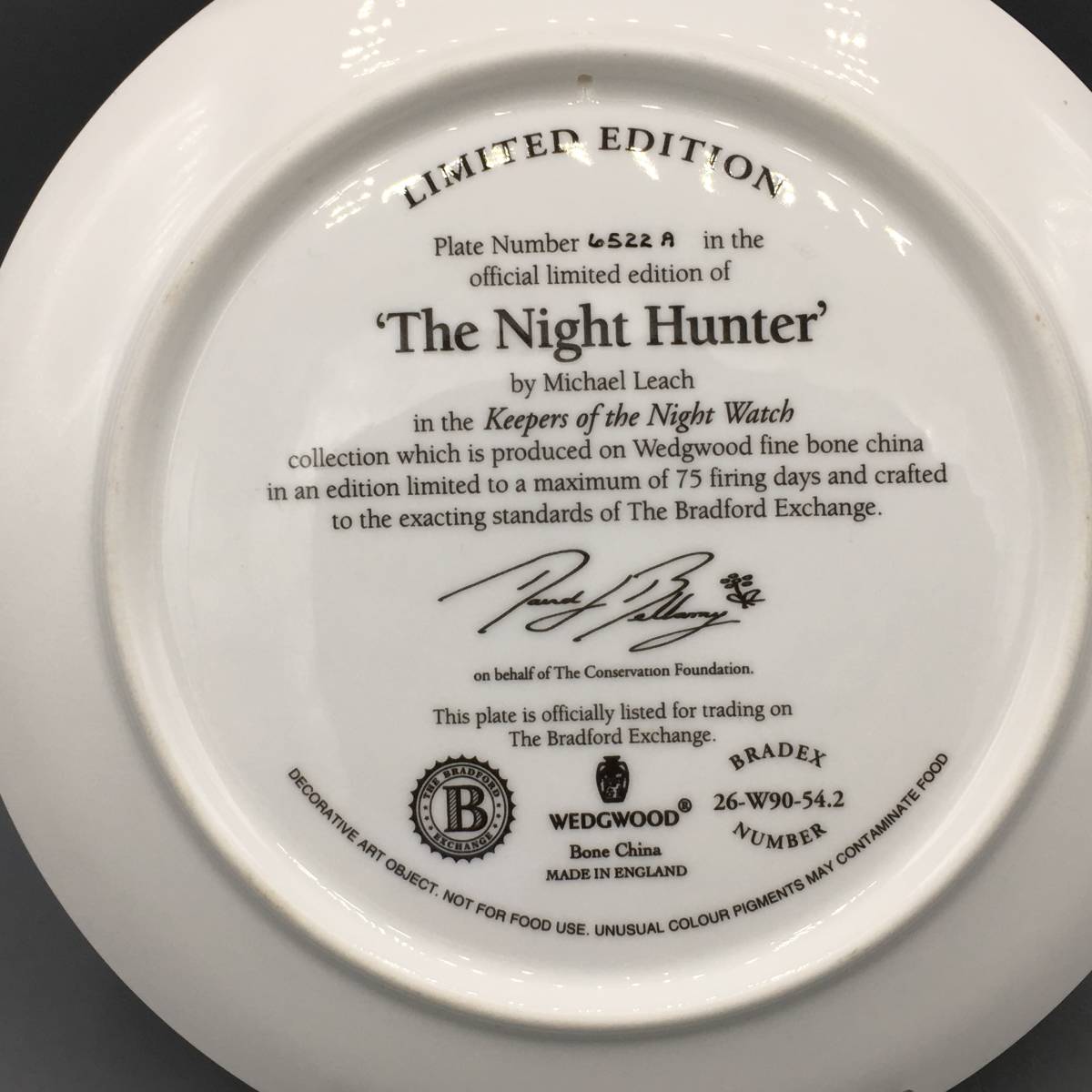 限定品 英国 ウェッジウッド 梟 フクロウ The Night Hunter皿 絵皿 飾り皿 Q_画像7
