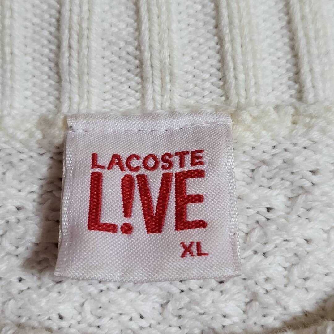 LACOSTE LIVE ラコステ ライブ ニット オフホワイト サイズXL ホワイト 