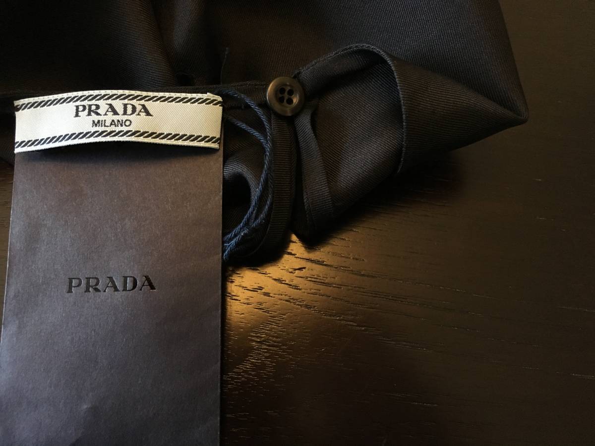 新品 プラダ 最高級 シルク シャツ ブラウス 36 黒 トップス カットソー PRADA_画像8