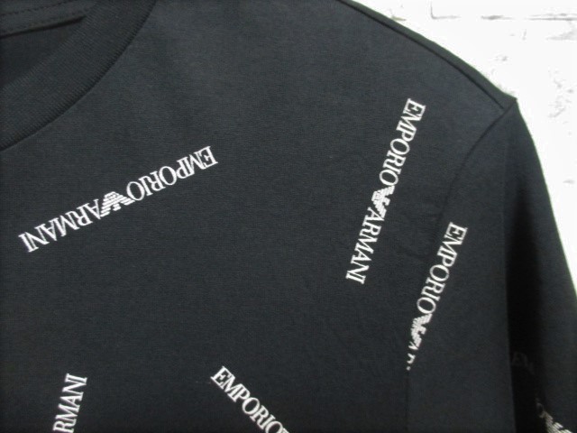 ☆EMPORIO ARMANI エンポリオ アルマーニ 総柄 ロゴ プリント Tシャツ/半袖/メンズ/Ｍ☆新品