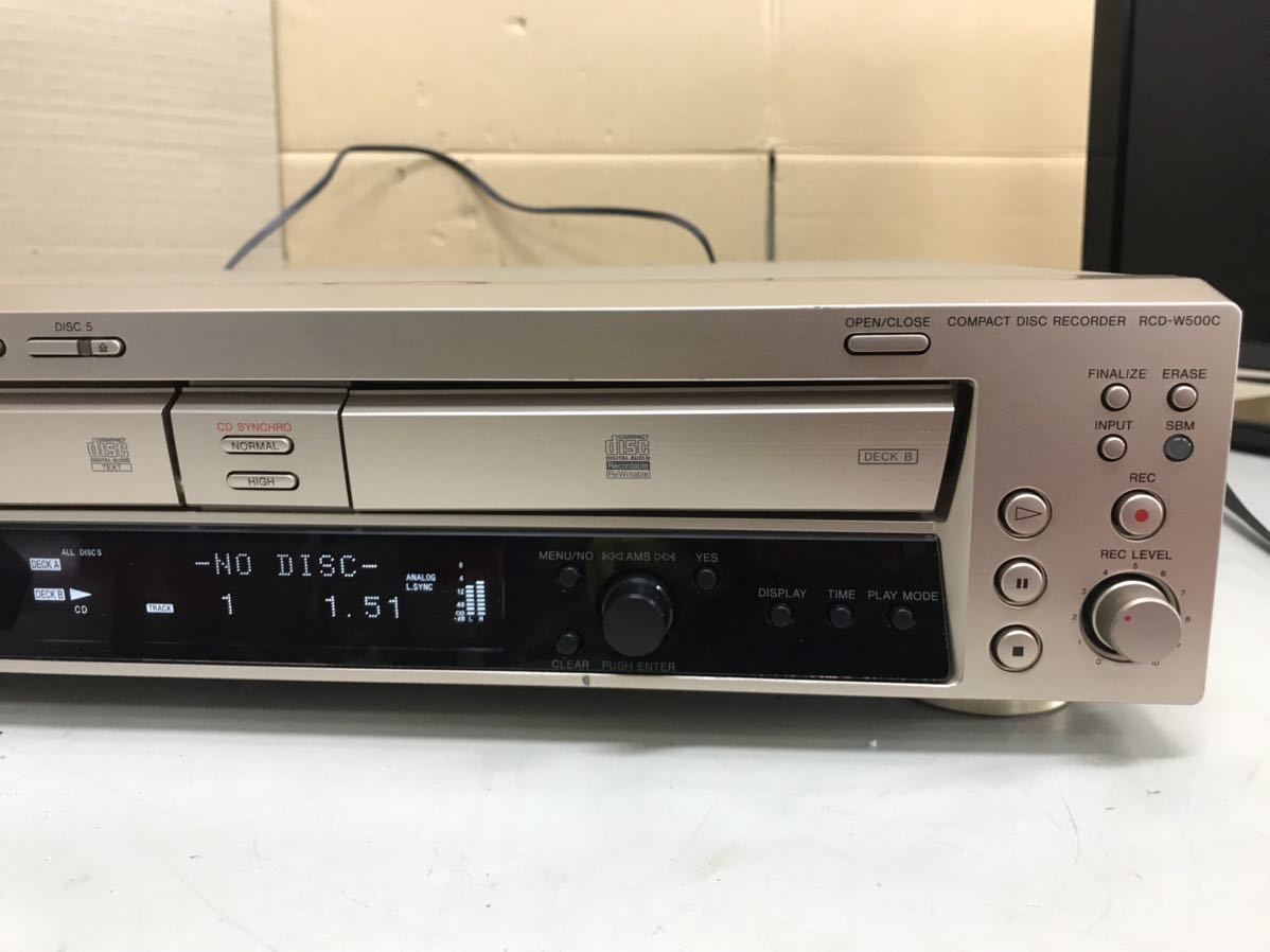 W694/ SONY ソニー RCD-W500C CDレコーダー 5CDチェンジャー ダブルCD