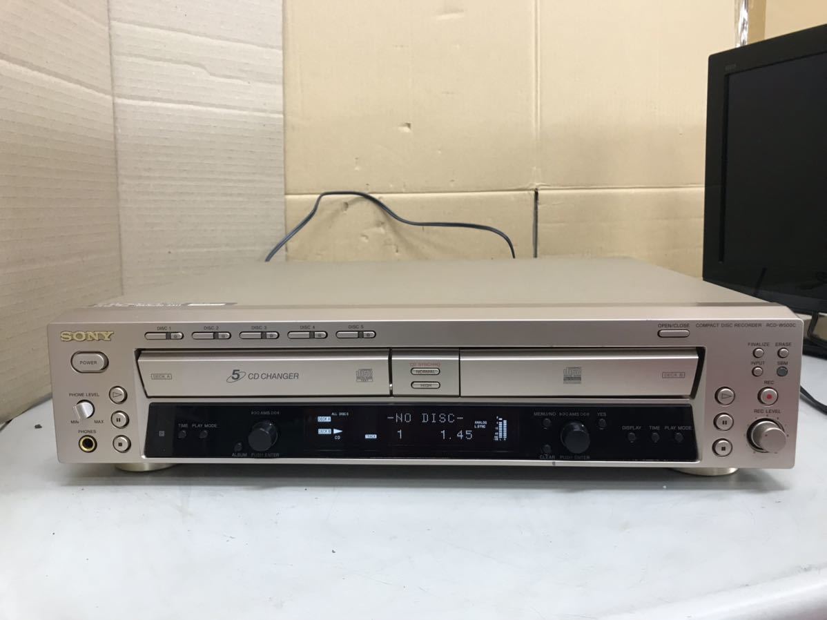 W694/ SONY ソニー RCD-W500C CDレコーダー 5CDチェンジャー ダブルCDプレーヤー