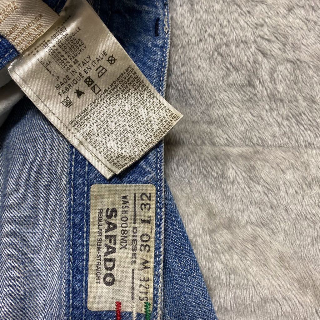 3A【着少】DIESEL ディーゼル SAFADO 008MX デニム ジーンズ ジーパン パンツ 30 MADE IN ITALY ディーゼルジャパン(株)ストレート