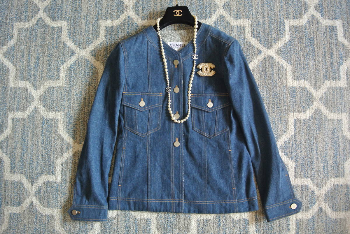 【カジュアルに漂う上質感】CHANEL デニムジャケット Yahoo!オークション - 未使用品 シャネル CHANEL vintage ノー