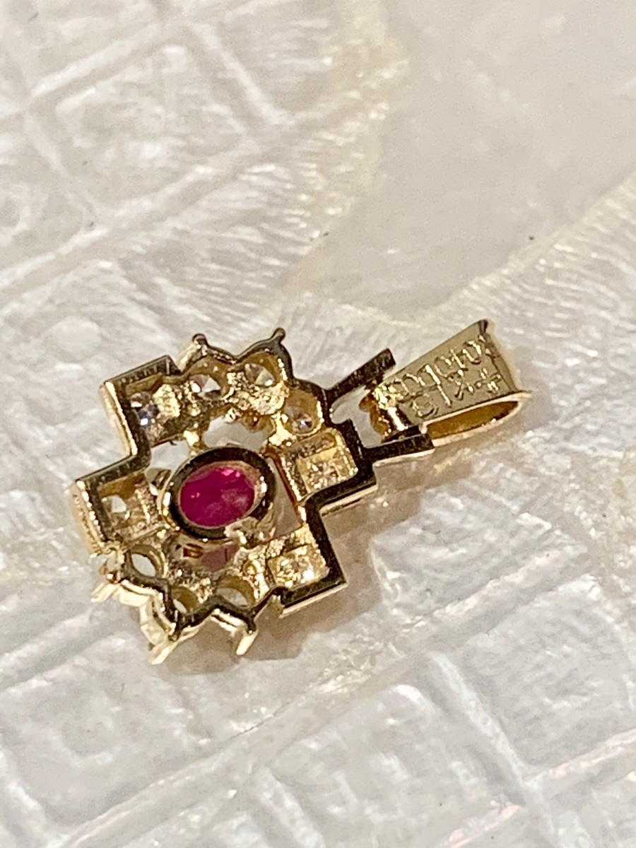 K18>サザンクロス 0.40ctルビーTOP ダイヤ0.39ct | paradaabogados.com