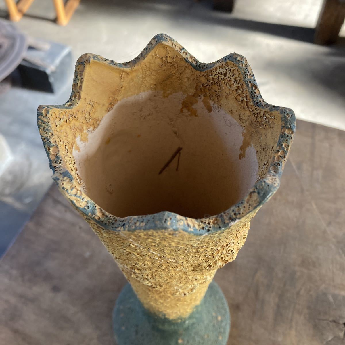手作り 星形 花瓶 花入 花器 高さ27cm インテリア オブジェ 焼物 陶器_画像2