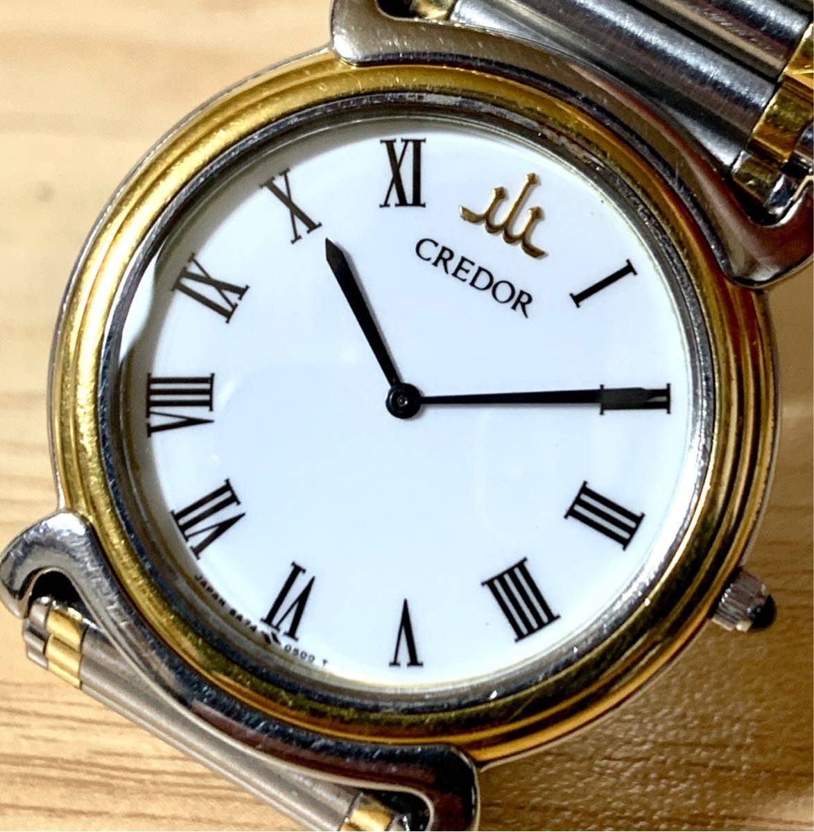 1円〜H SEIKO セイコー クレドール 5A74-0250 SS×18KT ベゼル 重量72.5
