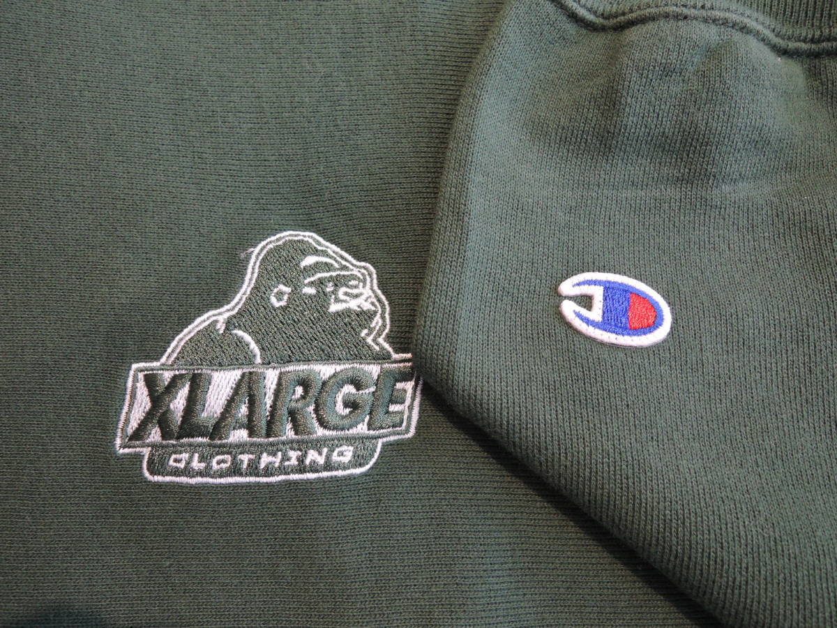 X-LARGE XLarge XLARGE×Champion OLD OG CREWNECK SWEAT / Champion green XL popular ZOZOTOWN official HP complete sale 