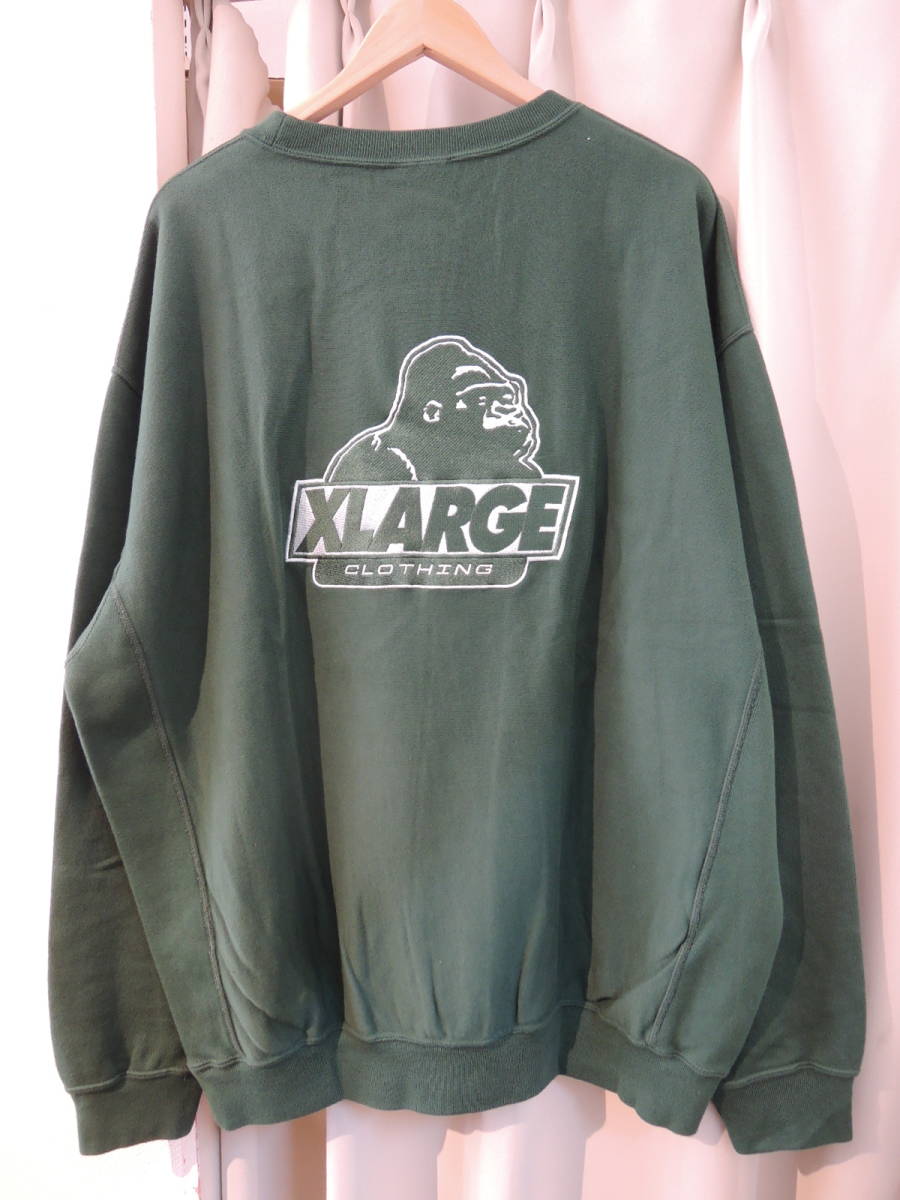 X-LARGE XLarge XLARGE×Champion OLD OG CREWNECK SWEAT / Champion green XL popular ZOZOTOWN official HP complete sale 