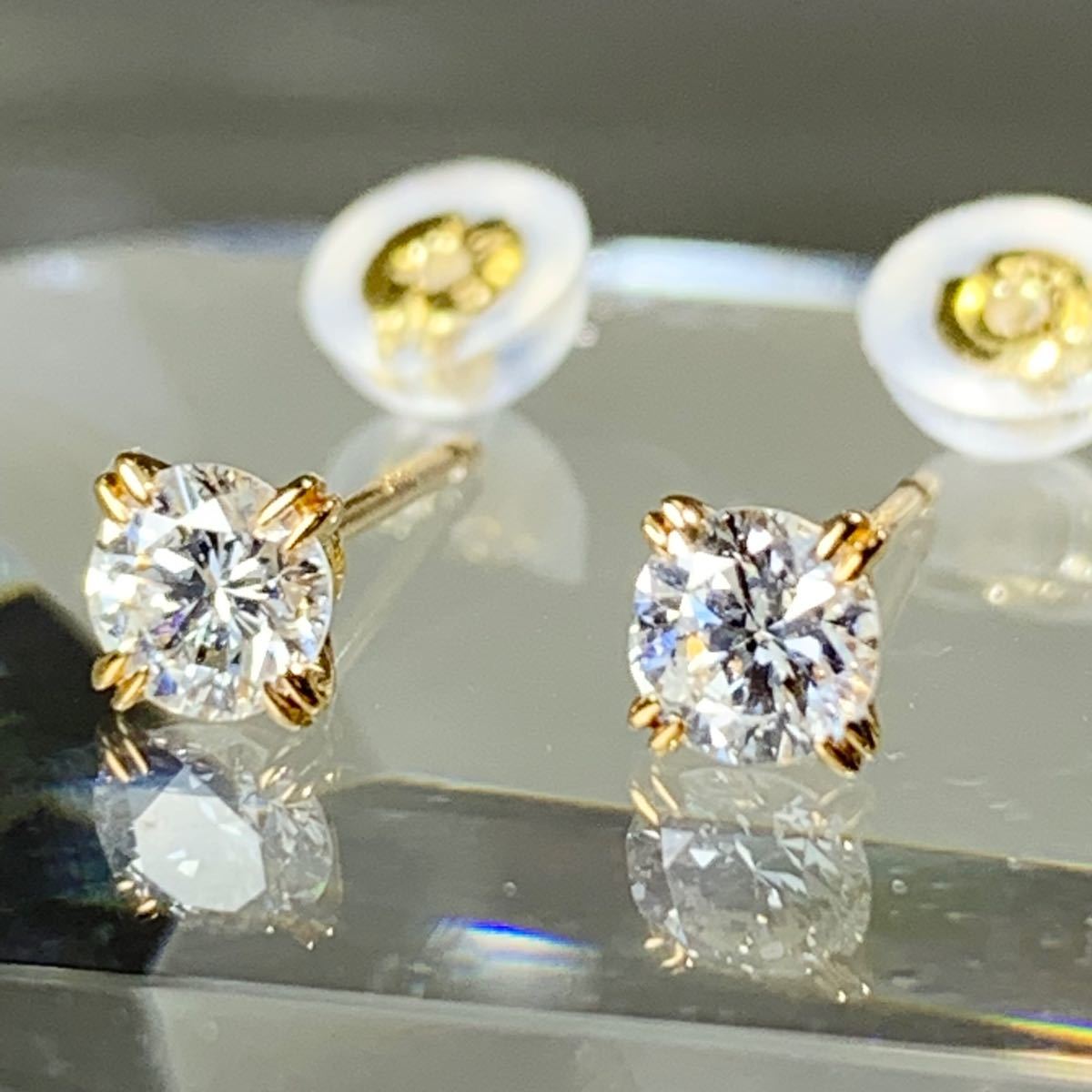 日本最大のブランド ダイヤモンドピアス k18 ピアス 一粒 ダイヤ 0.447ct スタッド - レディースアクセサリー