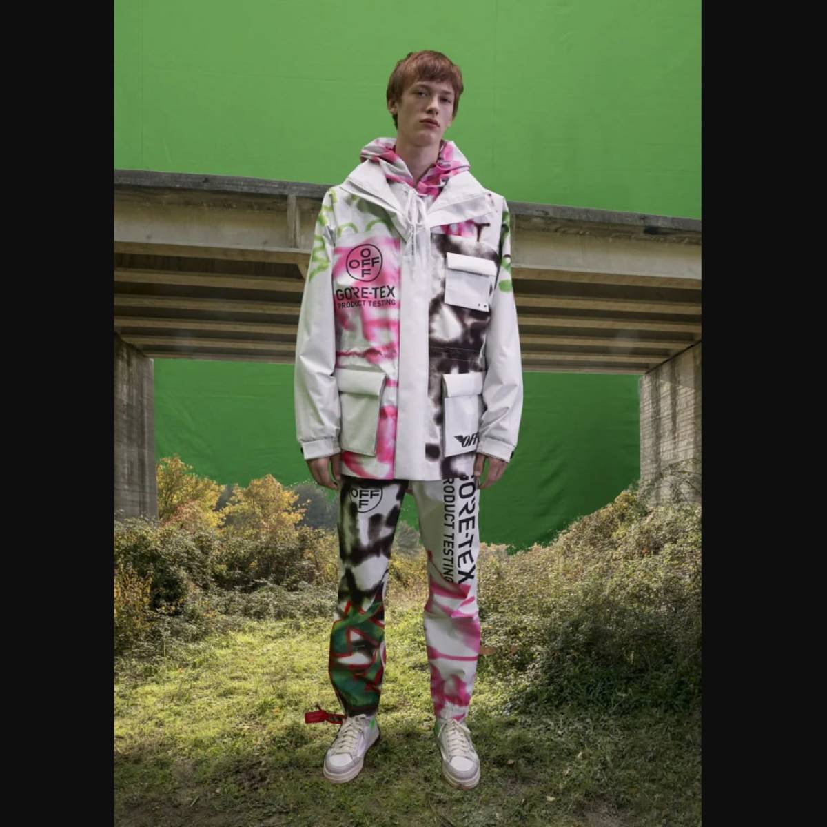 OFF-WHITE オフホワイト GORE-TEX SKI Graffiti print pants S スキー
