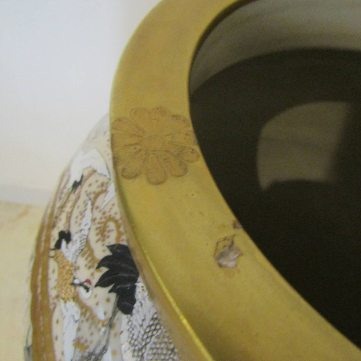 N5229 薩摩焼 大京都日文林本寶山 壺 飾り壺 陶器 花瓶 工芸品 陶芸 