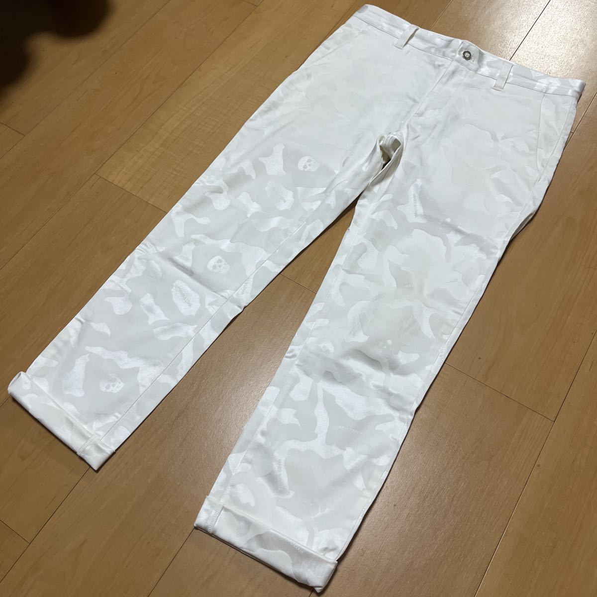 M【USED】mark&lona マーク＆ロナ 名作 迷彩 パンツ 白パン 希少サイズ