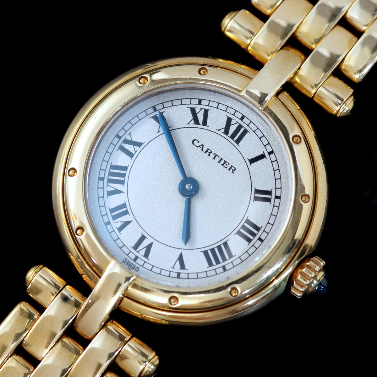 F1098【Cartier】カルティエ パンテール 最高級18金無垢レディQZ 腕周り16.5cm 重量66.3g ケース幅23.7mm_画像1