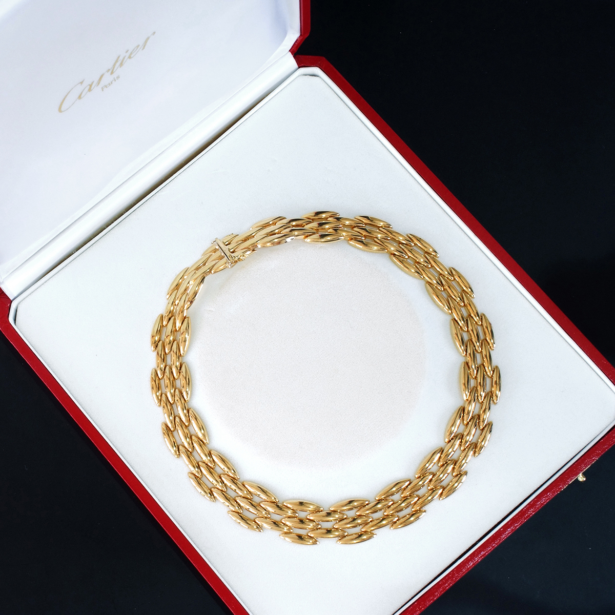 E8409 【Cartier】カルティエ 最高級18金無垢ネックレス 長さ41cm 重量86.0g 縦幅19.3mm